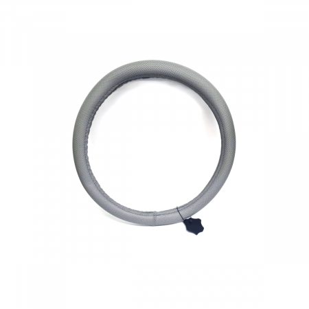 Huse Volan Auto - Husa volan Piele Naturala Gri Perforata 37-39cm