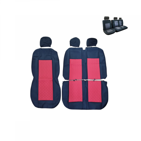 Huse 2+1 - Huse Scaune Auto 2+1 Universale Piele Ecologica cu Textil Autoutilitara