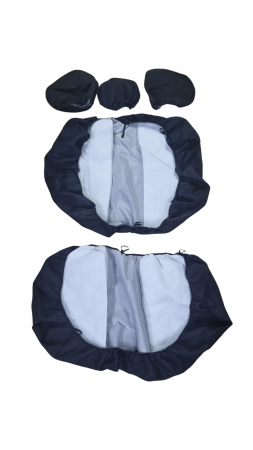 Huse Scaune Auto 5 Locuri Universale Piele Ecologica cu Textil Negru [6]