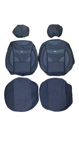 Huse 5 Locuri - Huse Scaune Auto 5 Locuri Universale Piele Ecologica cu Textil Negru