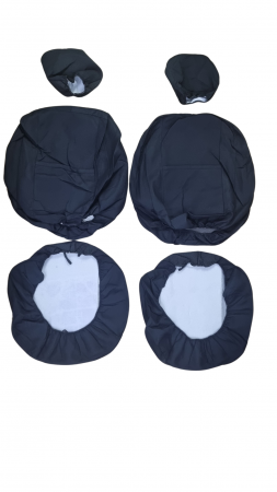 Huse Scaune Auto 5 Locuri Universale Piele Ecologica cu Textil Negru [5]