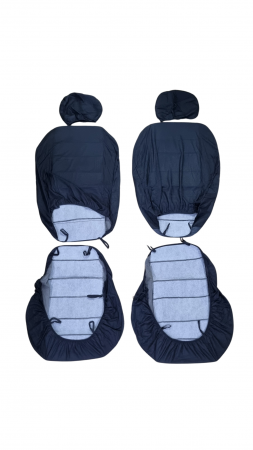 Huse scaune auto universale Fractionate, material textil si burete 5mm, 11 piese, Negru+Bej [5]