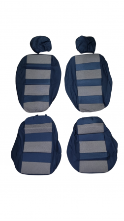 Huse scaune auto universale Fractionate, material textil si burete 5mm, 11 piese, Negru+Bej [2]