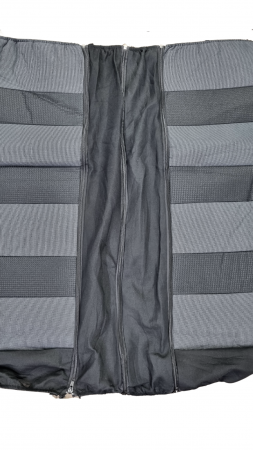 Huse scaune auto universale Fractionate, material textil si burete 5mm, 11 piese, Negru+Gri [4]