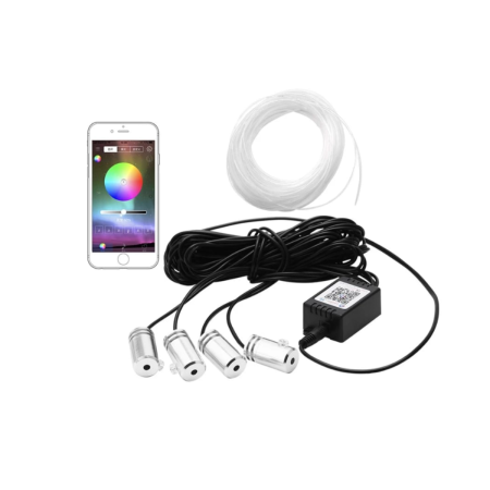 Lumini Ambientale Auto - Kit Lumini Ambientale Auto RGB 6m 4 Canale cu Aplicatie Bluetooth