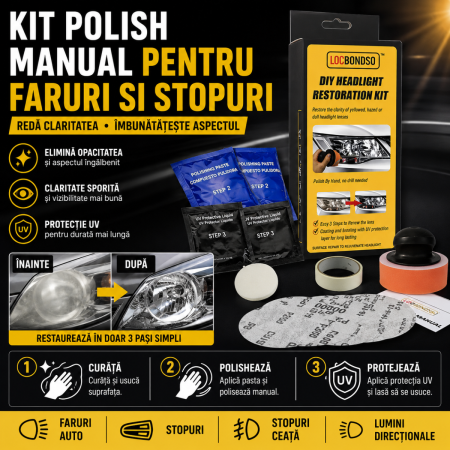 Kit-uri Reparatii Auto - Kit polish manual pentru faruri si stopuri auto