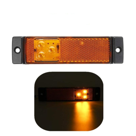 Lampi Auto Bec / Led - Lampa 3 LED pozitie laterala, de gabarit, cu reflector 12-24V