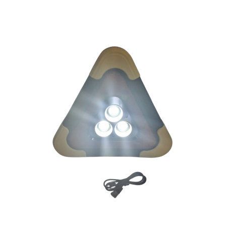 Lampa LED Triunghiulara 3 COB Multifuncționala – Semnalizare, Avertizare și Iluminat, Incarcare solara si USB [2]