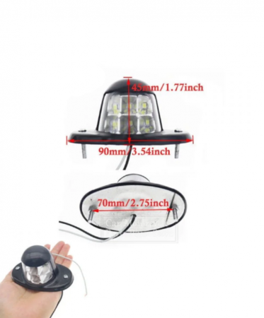 Lampa LED pentru numar de inmatriculare, 6 SMD, lumina alba 12/24V [1]