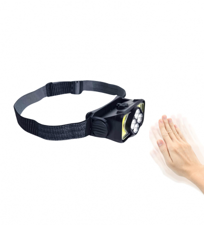 Lanterna frontala Profesionala 4 LED + 40 LED-COB cu Acumulator [1]