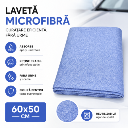 Laveta microfibra auto 60x50 cm pentru curatare si detailing [0]
