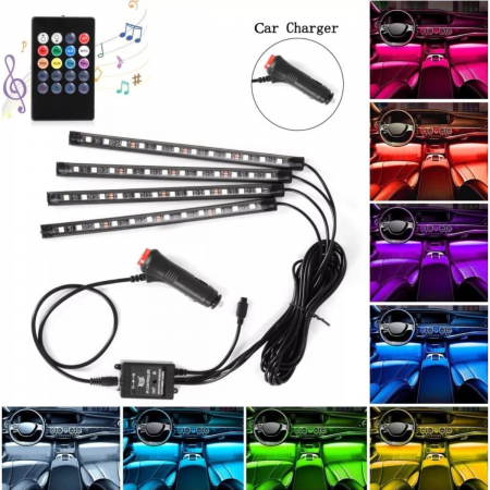 Lumini Ambientale - Lumini Ambientale KIT 4 Benzi Led RGB cu Telecomanda
