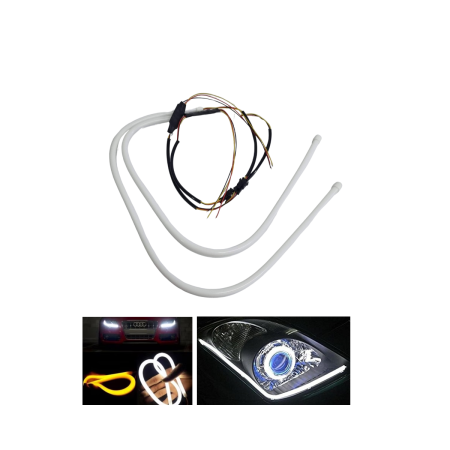 ELECTRICE / ELECTRONICE AUTO - Lumini de zi DRL flexibile tip Neon cu semnalizare 2 benzi x 60 cm
