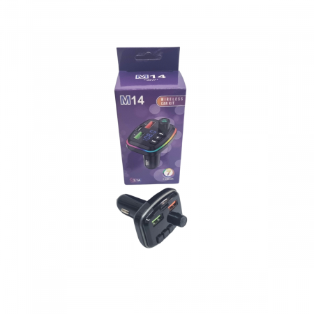 Audio Auto - Modulator FM, Bluetooth 5.0, Incarcare Auto QC, afisaj digital, 7 RGB, negru 12-24V
