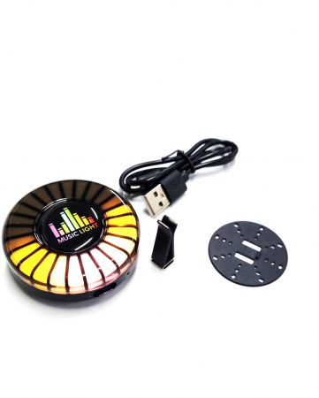 Odorizant Auto Lumini Led RGB care ritmeaza pe muzica, prindere grila, incarcare USB [3]