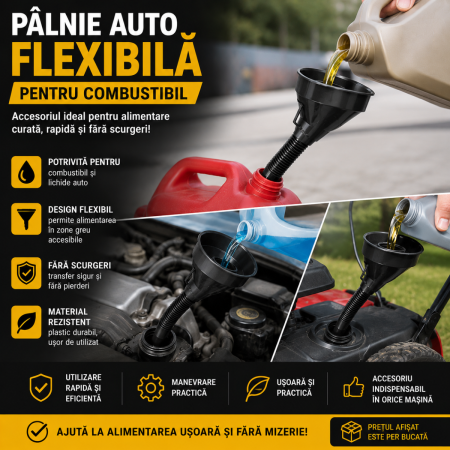 Recipiente pentru Combustibil - Palnie auto flexibila pentru combustibil din plastic