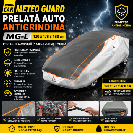 Accesorii Sezon Rece - Prelata auto antigrindina Meteo Guard MG-L 120x178x480 cm