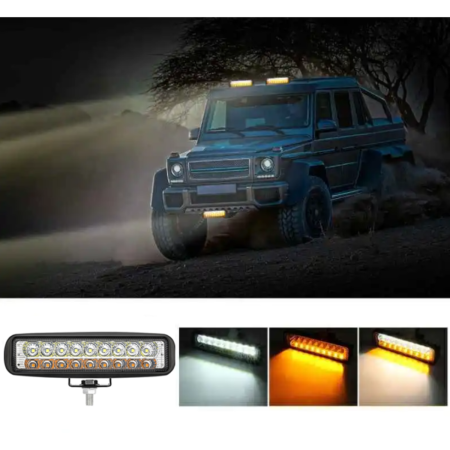 Proiector 18 LED Off Road cu lumina alba si galbena, semnalizare [4]
