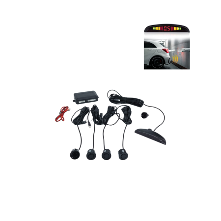 Senzori Parcare Auto - Senzori parcare 22 mm cu mufe si display digital cu afisaj si sunet Negru Lucios 12V