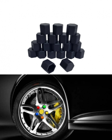 SCULE SI ACCESORII - Set 20 Capacele Silicon Prezoane Roti Negre 17"19"