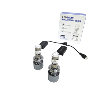 Becuri LED Far & Proiector - Becuri LED H7 cu lupa 100W faruri auto Canbus driver extern Mini Projector Lens 12V 24V