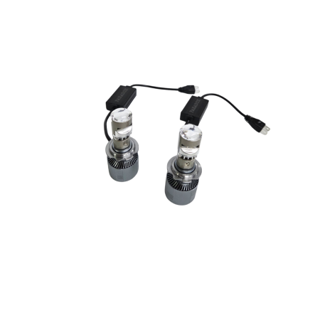 Becuri LED H7 cu lupa 100W faruri auto Canbus driver extern Mini Projector Lens 12V 24V [1]