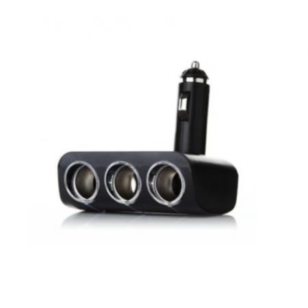 Set huse scaun auto cu incalzire 12V, CADOU Adaptor bricheta auto cu 3 intrari 120W [3]
