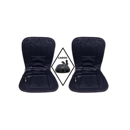 Accesorii Sezon Rece - Set huse scaune auto cu incalzire 12V + CADOU Adaptor bricheta