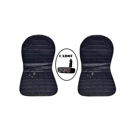 Accesorii Sezon Rece - Set huse scaune auto cu incalzire 12V + CADOU Adaptor bricheta