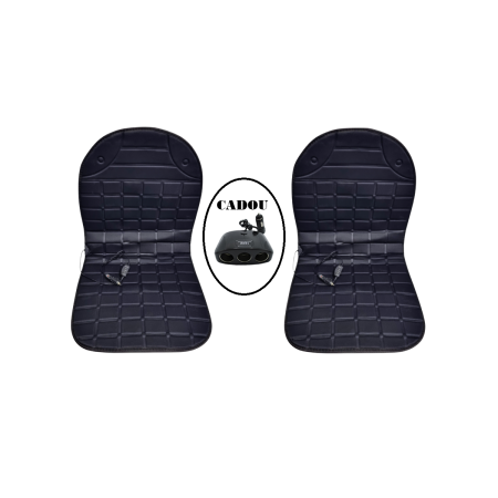 Accesorii Sezon Rece - Set huse scaune auto cu incalzire 12V + CADOU Adaptor bricheta