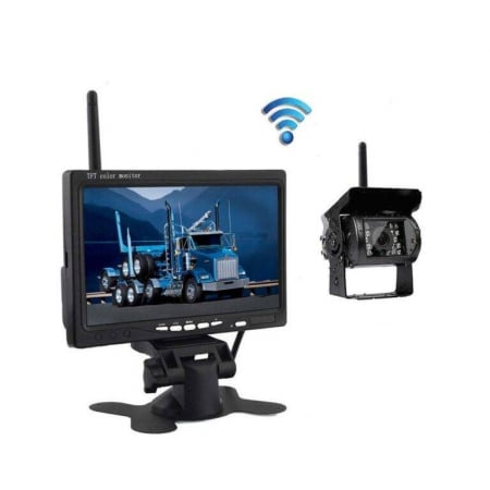Camere auto DVR / Sisteme Parcare - Sistem Camera Auto Wireless cu Monitor HD Camera 7" IR WaterProof