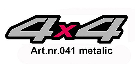 Diverse modele - Sticker "4 x 4" Gri cu Rosu