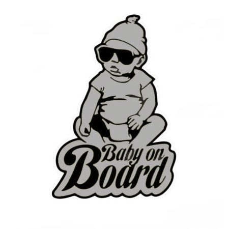 Sticker auto Baby On Board color 11.5x8 cm diverse culori [2]