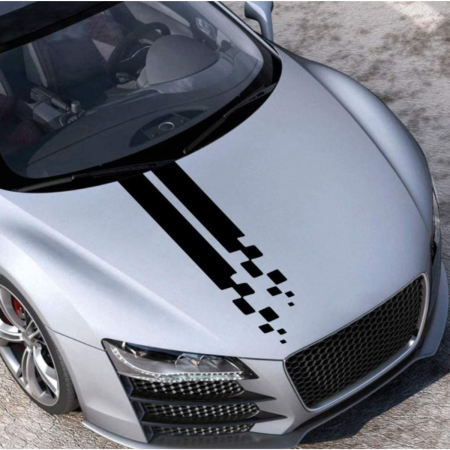 Diverse modele - Sticker auto dungi capota racing negre 90x9 cm set tuning