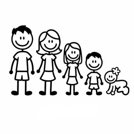 Diverse modele - Sticker auto Happy Family 21x12.5 cm familie