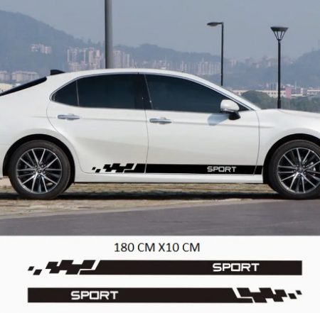 NOUTATI IUNIE 2025 - Sticker Auto Laterale SPORT Racing, Tuning Negru