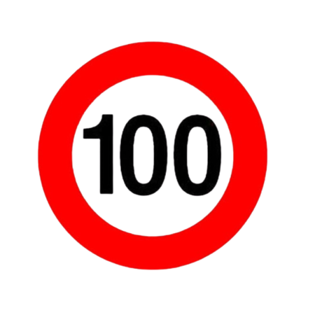 Limitare de viteza - Sticker limita de viteza 100 km/h 14x14 cm auto