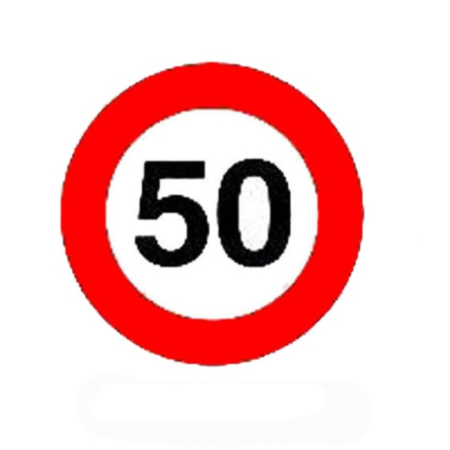 Limitare de viteza - Sticker limita de viteza 50 km/h 14x14 cm auto