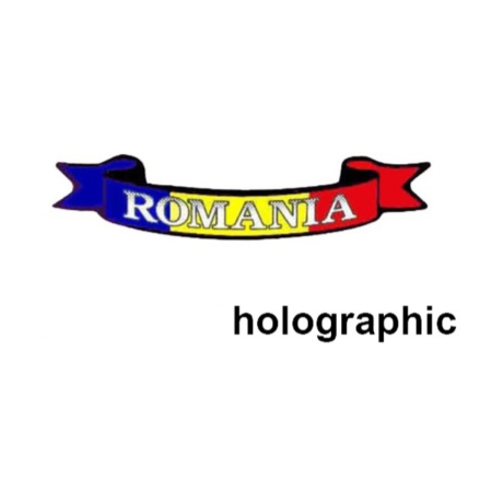 ACCESORII AUTO - Sticker ROMANIA holografic 16.5x4 cm decor auto