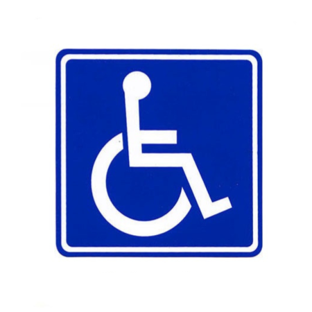 ACCESORII AUTO - Sticker semn persoane cu dizabilitati 10x10 cm informare auto