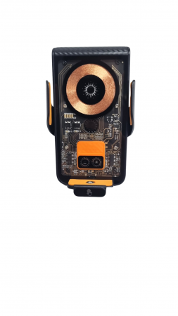 Suport Auto Telefon cu Incarcare Rapida 15W Wireless sau cu mufe adaptoare, Senzor Inteligent + CADOU Ventilator Portabil TIP C [2]
