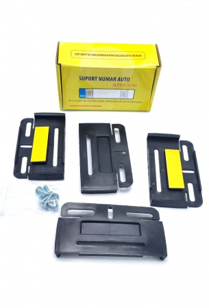 Suporti Numar Inmatriculare Ultra Slim Negru Set 4 Buc [2]