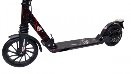 Trotineta pliabila cu dubla suspensie si frana pe disc URBAN Rosie [4]