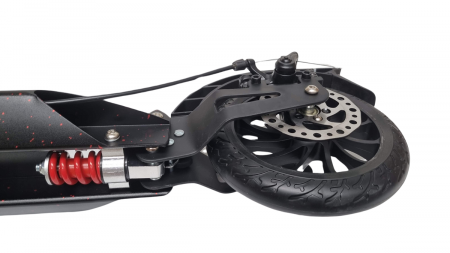 Trotineta pliabila cu dubla suspensie si frana pe disc URBAN Rosie [7]