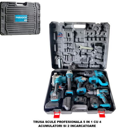 ​​​​​​​Trusa scule electrice profesionala 48V 5 piese cu 4 acumulatori Lithium 6.0Ah [1]
