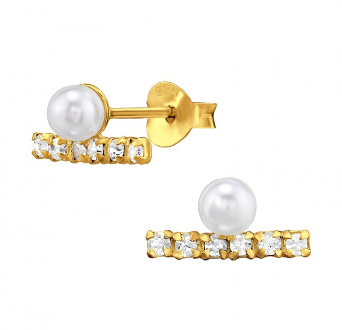 Cercei Crystal Pearl Studs [1]