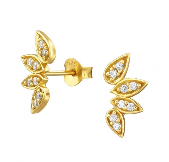 Cercei Gold Leaves Studs [1]