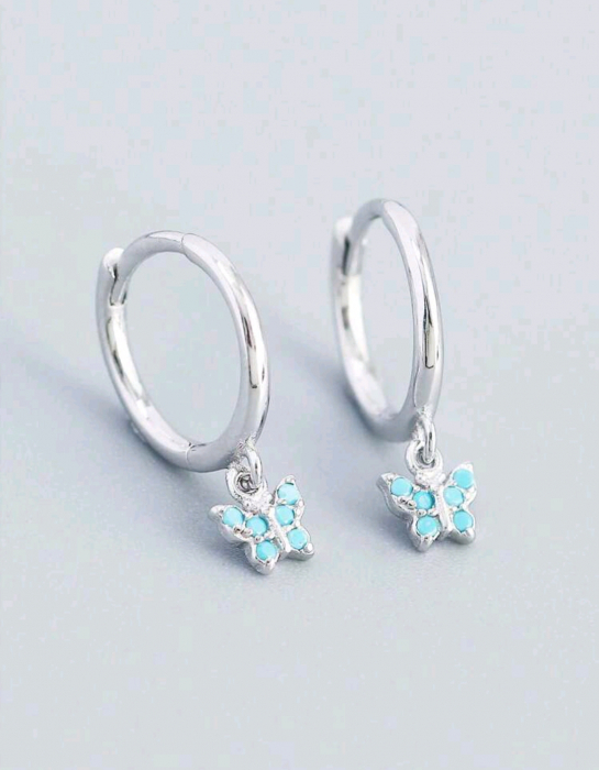 Cercei Silver Drop Butterfly [1]