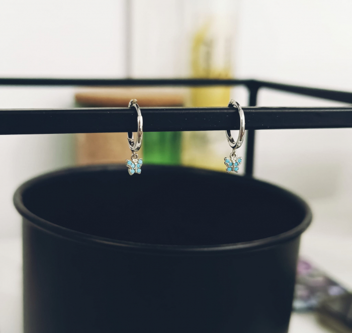 Cercei Silver Drop Butterfly [2]