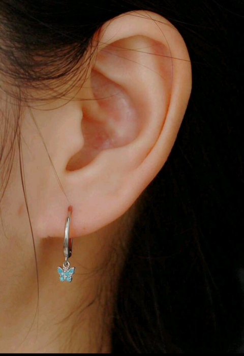 Cercei Silver Drop Butterfly [3]